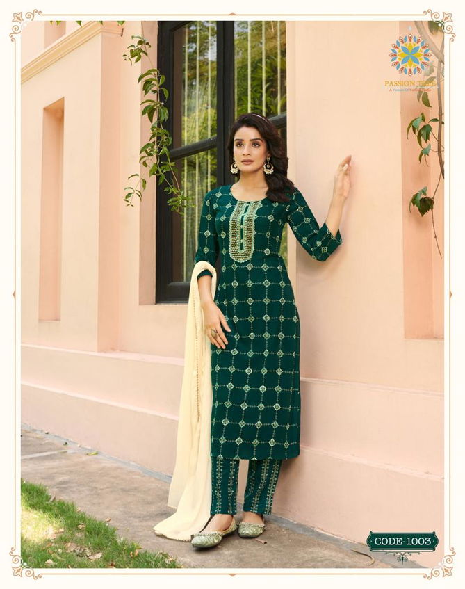 Harvi 1 By Passion Tree Straight Readymade Suits Catalog
